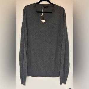 Men’s Five Four Charcoal Gray V neck Pullover Sweater Size XXL NWT